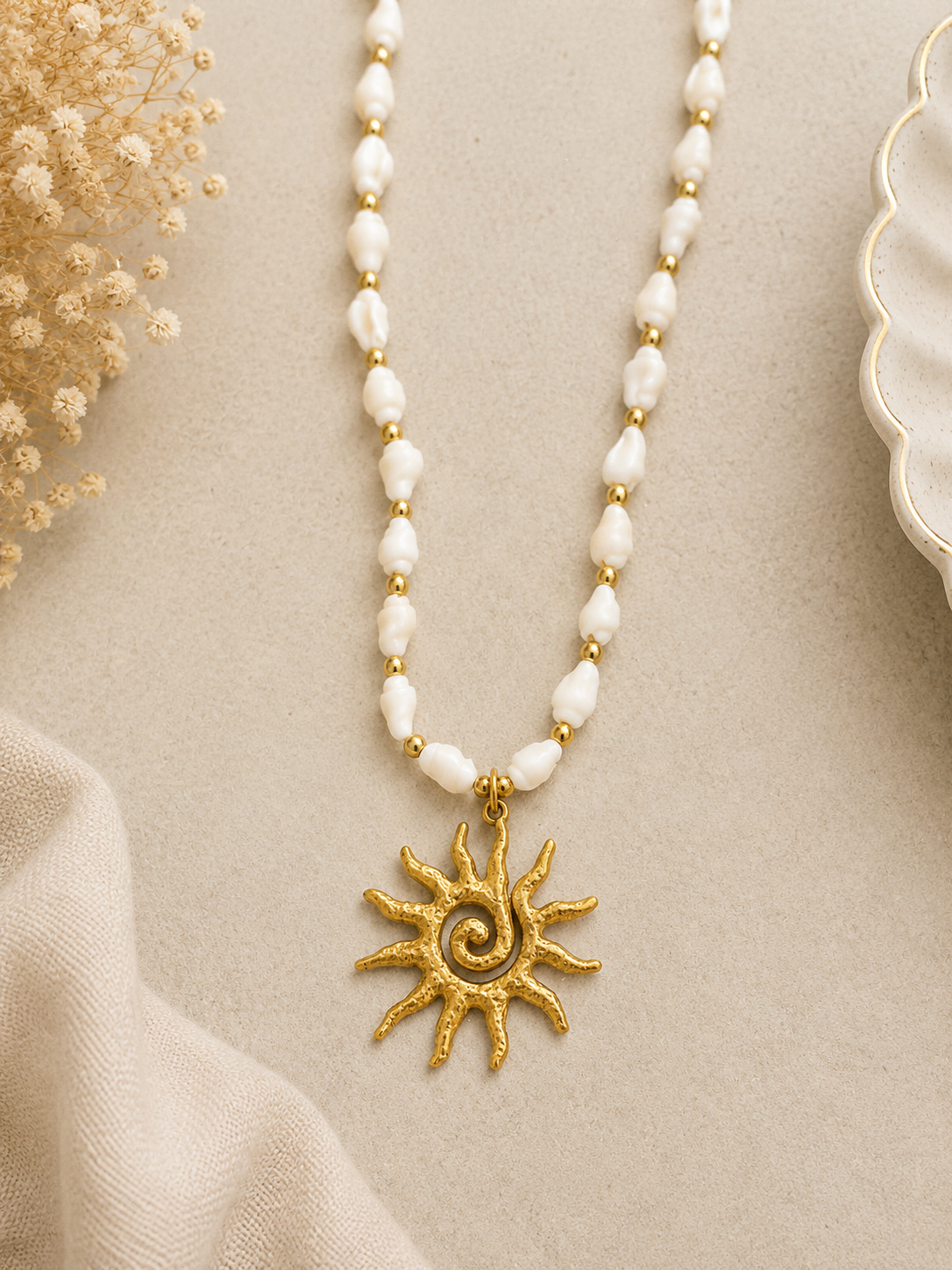 Golden Tide Charm Necklace