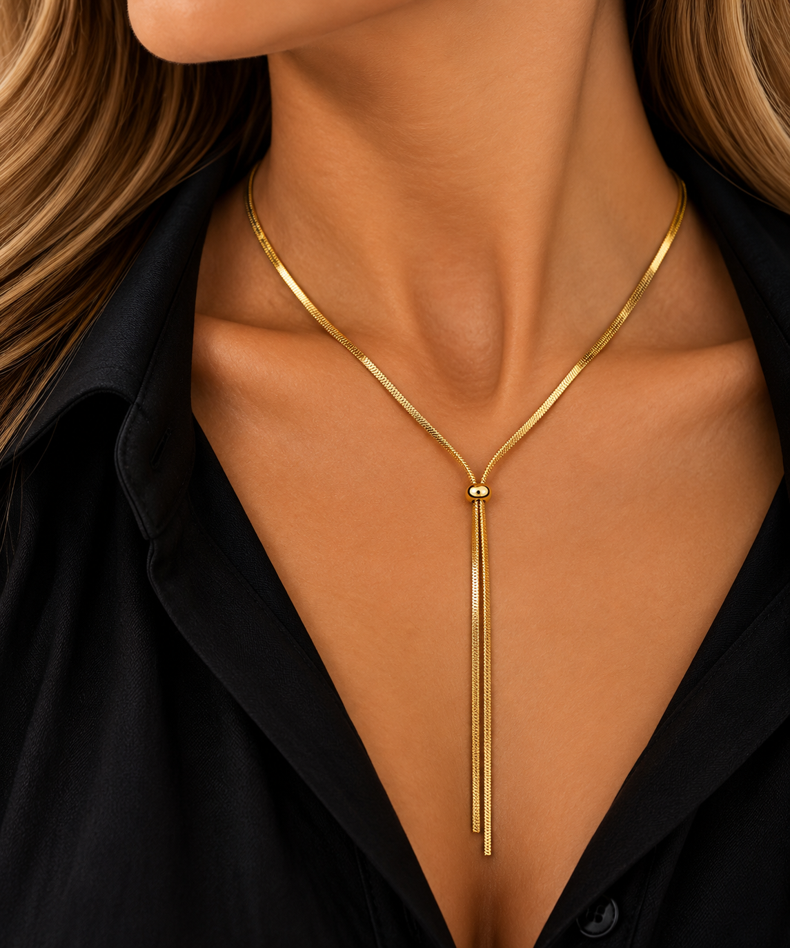 Livia Y Necklace – Gold