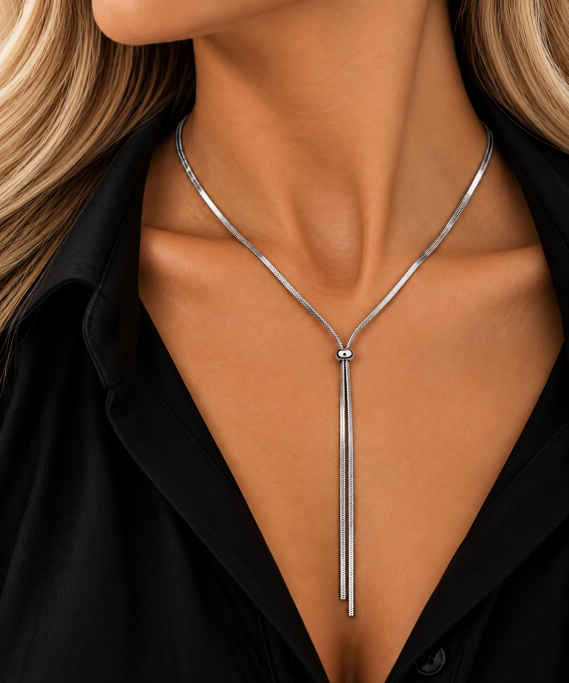 Livia Y Necklace – Silver